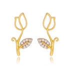 GoldFi 18k Gold Filled Tulip Stud Earrings With Cubic Zirconia Stones