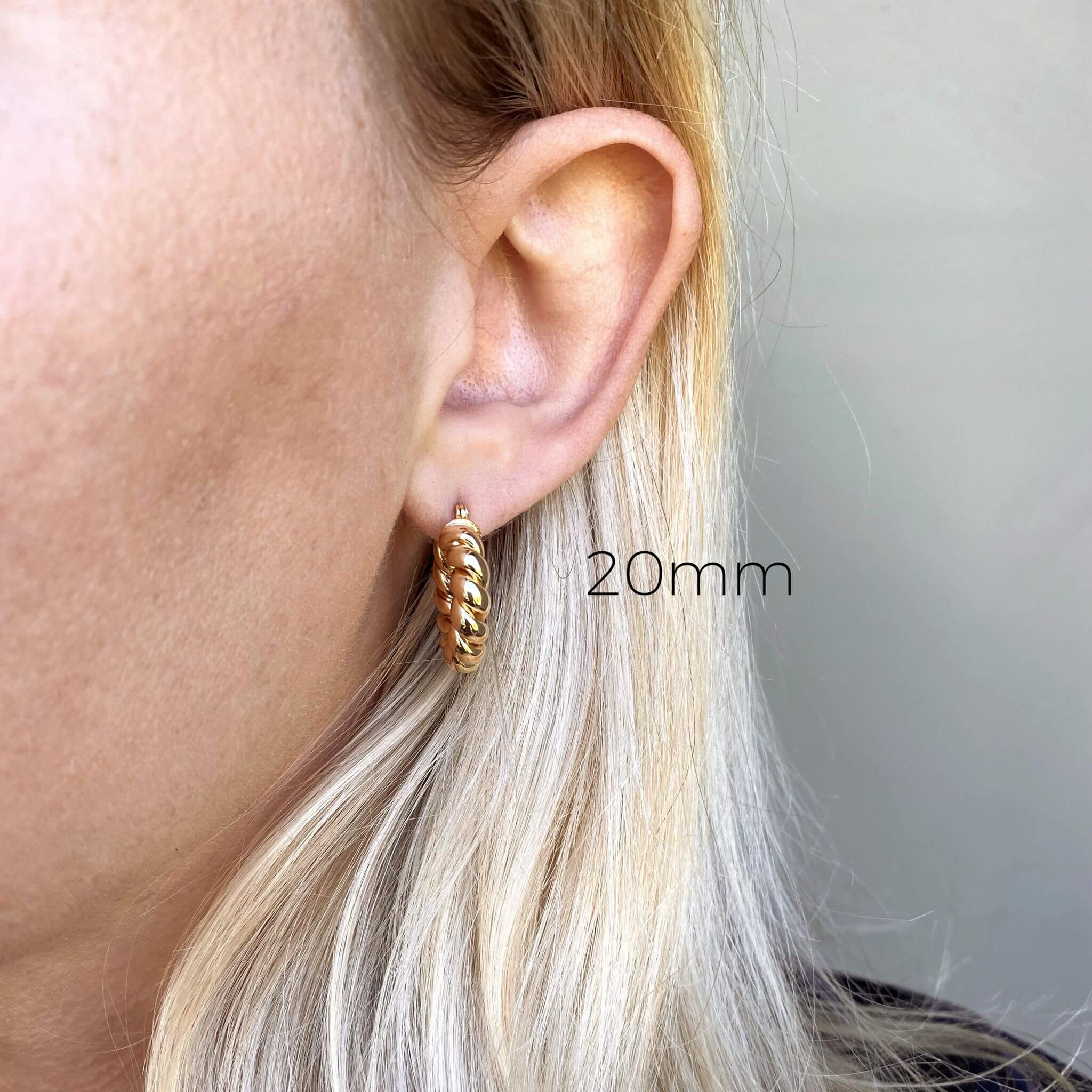 Mondsee 18k Gold Filled Twisted Tube Croissant Hoop Earrings | 18k Gold Filled Jewelry