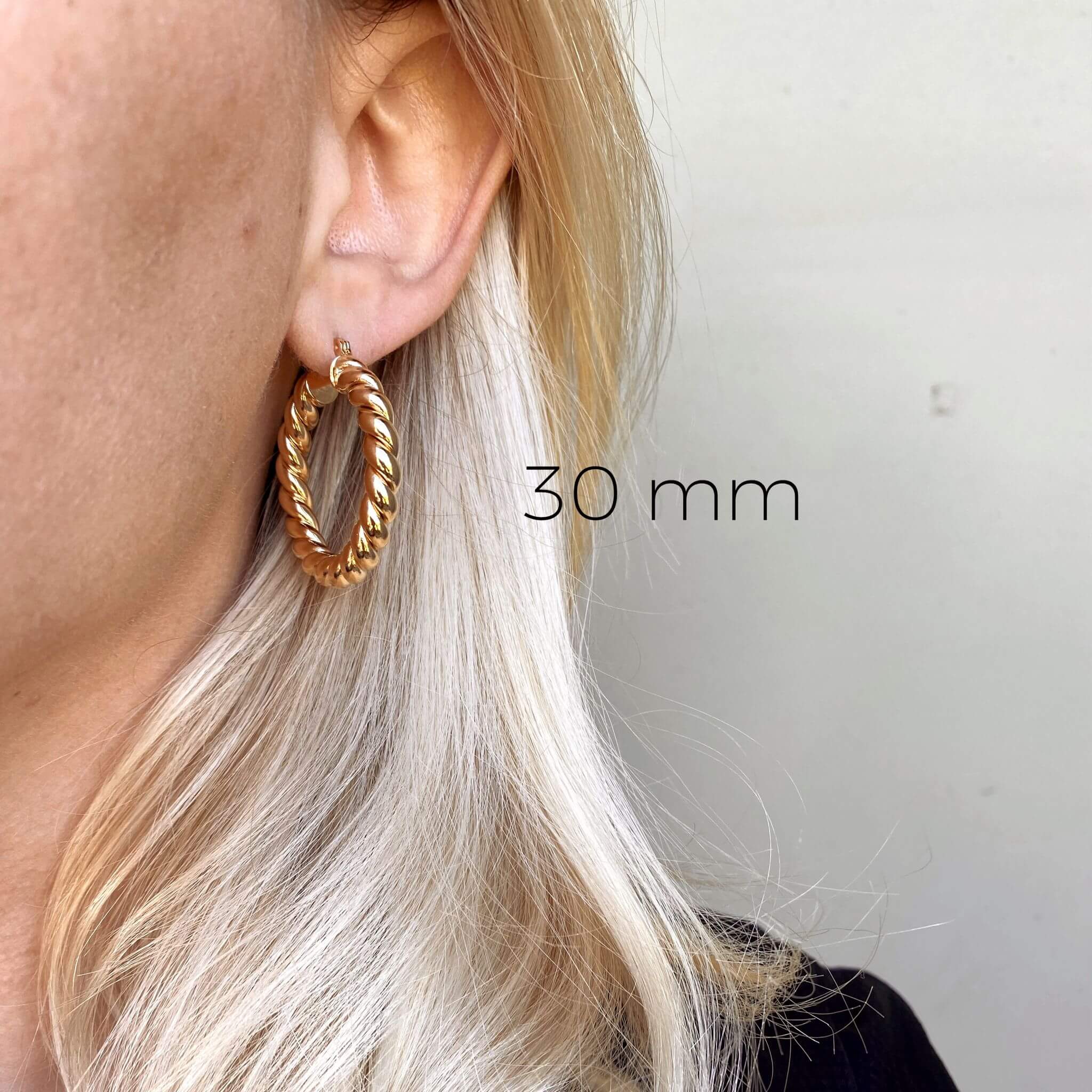 Mondsee 18k Gold Filled Twisted Tube Croissant Hoop Earrings | 18k Gold Filled Jewelry