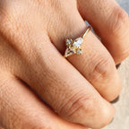 Mondsee 18k Gold Filled Vintage Flower Cubic Zirconia Ring | 18k Gold Filled Jewelry