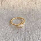 Mondsee 18k Gold Filled Vintage Flower Cubic Zirconia Ring | 18k Gold Filled Jewelry