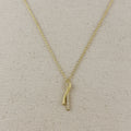 18k Gold Filled Curve Bar CZ Necklace