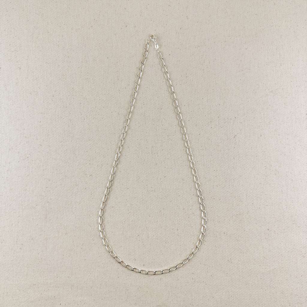 Mondsee Sterling Silver Flat Elongated Curb Chain 4.0mm | 18k Gold Filled Jewelry