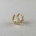18k Gold Filled Colored Baguette CZ Clicker Hoop Earrings