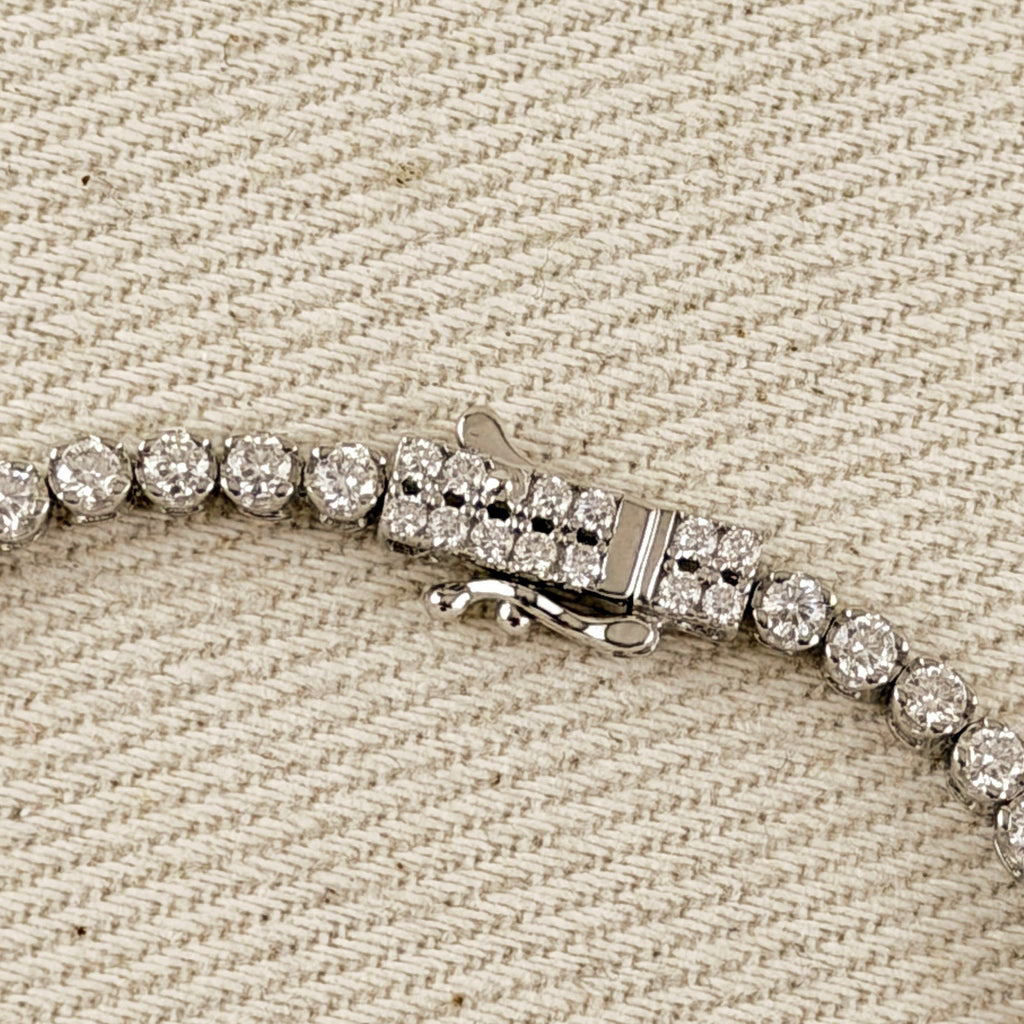 .925 Sterling Silver Rhodium Plated 2.25mm Moissanite Necklace