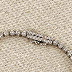 .925 Sterling Silver Rhodium Plated 2.25mm Moissanite Necklace