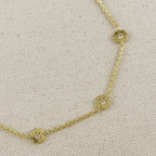 18k Gold Filled Flower CZ Anklet