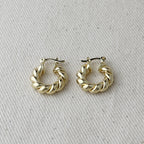 Mondsee 18k Gold Filled Twisted Tube Croissant Hoop Earrings | 18k Gold Filled Jewelry