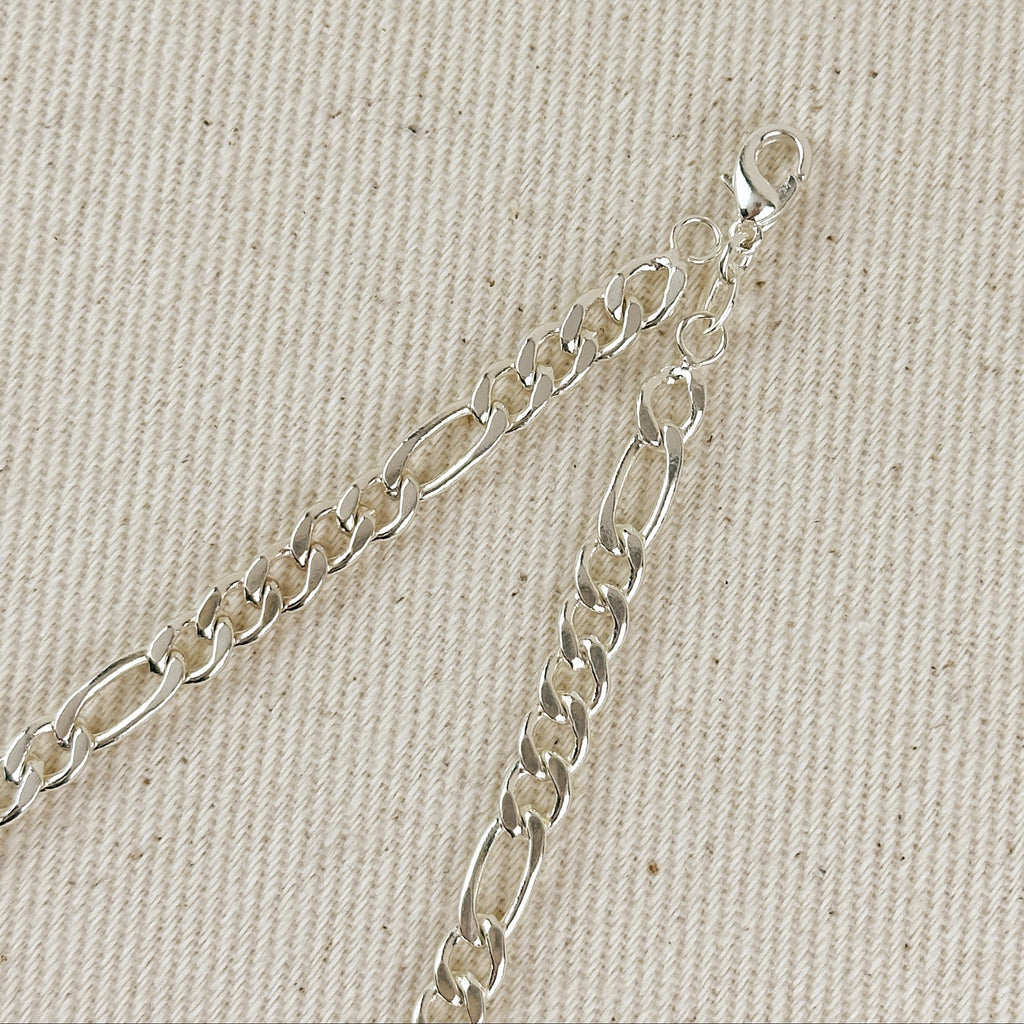 Mondsee Sterling Silver Figaro 5x1 Chain 4.8mm | 18k Gold Filled Jewelry