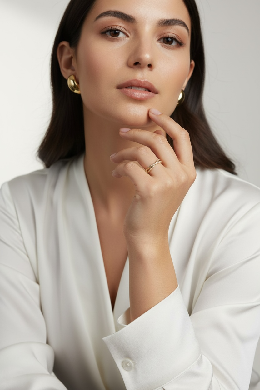Mondsee 18K Gold Filled CZ X Ring | 18k Gold Filled Jewelry
