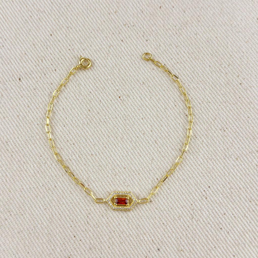 Mondsee 18k Gold Vermeil Fancy Birthstone Bracelet | 18k Gold Filled Jewelry