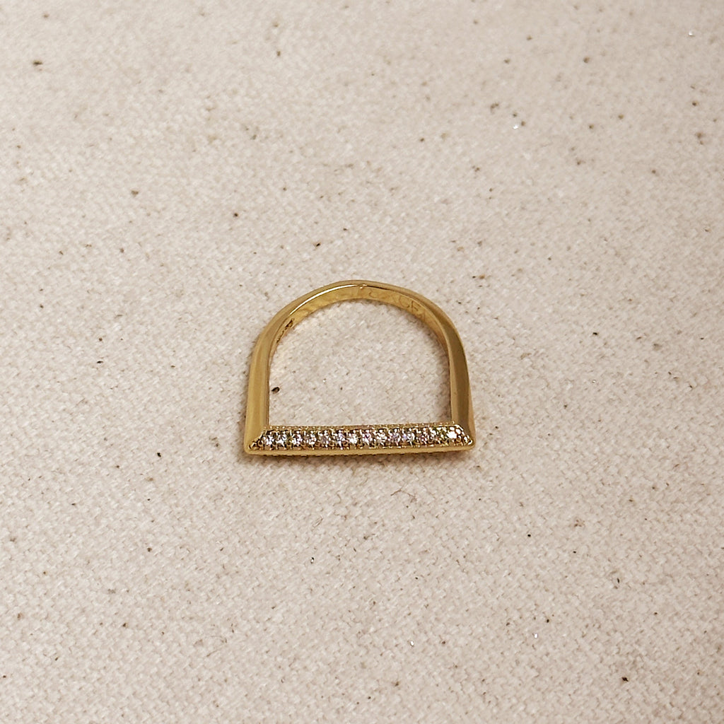 18k Gold Filled Thin Line CZ Ring