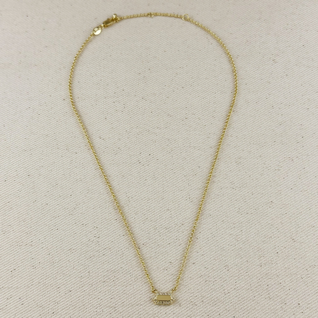Mondsee 18k Gold Filled Pointed Rectangle Plate Necklace | 18k Gold Filled Jewelry