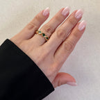Mondsee 18k Gold Filled Colored CZ Wave Eternity Band Ring | 18k Gold Filled Jewelry