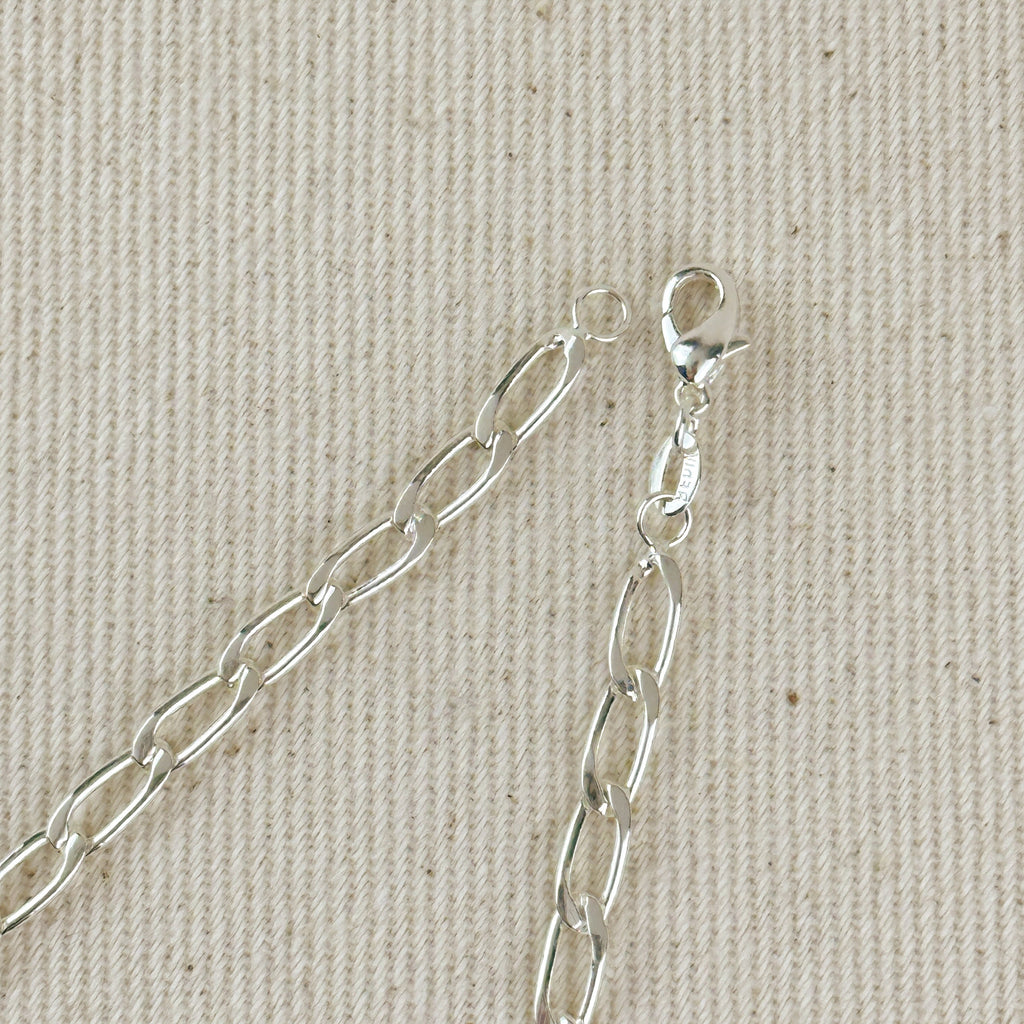 Mondsee Sterling Silver Flat Elongated Curb Chain 4.0mm | 18k Gold Filled Jewelry