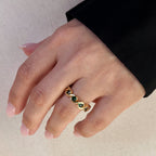 Mondsee 18k Gold Filled Colored CZ Wave Eternity Band Ring | 18k Gold Filled Jewelry
