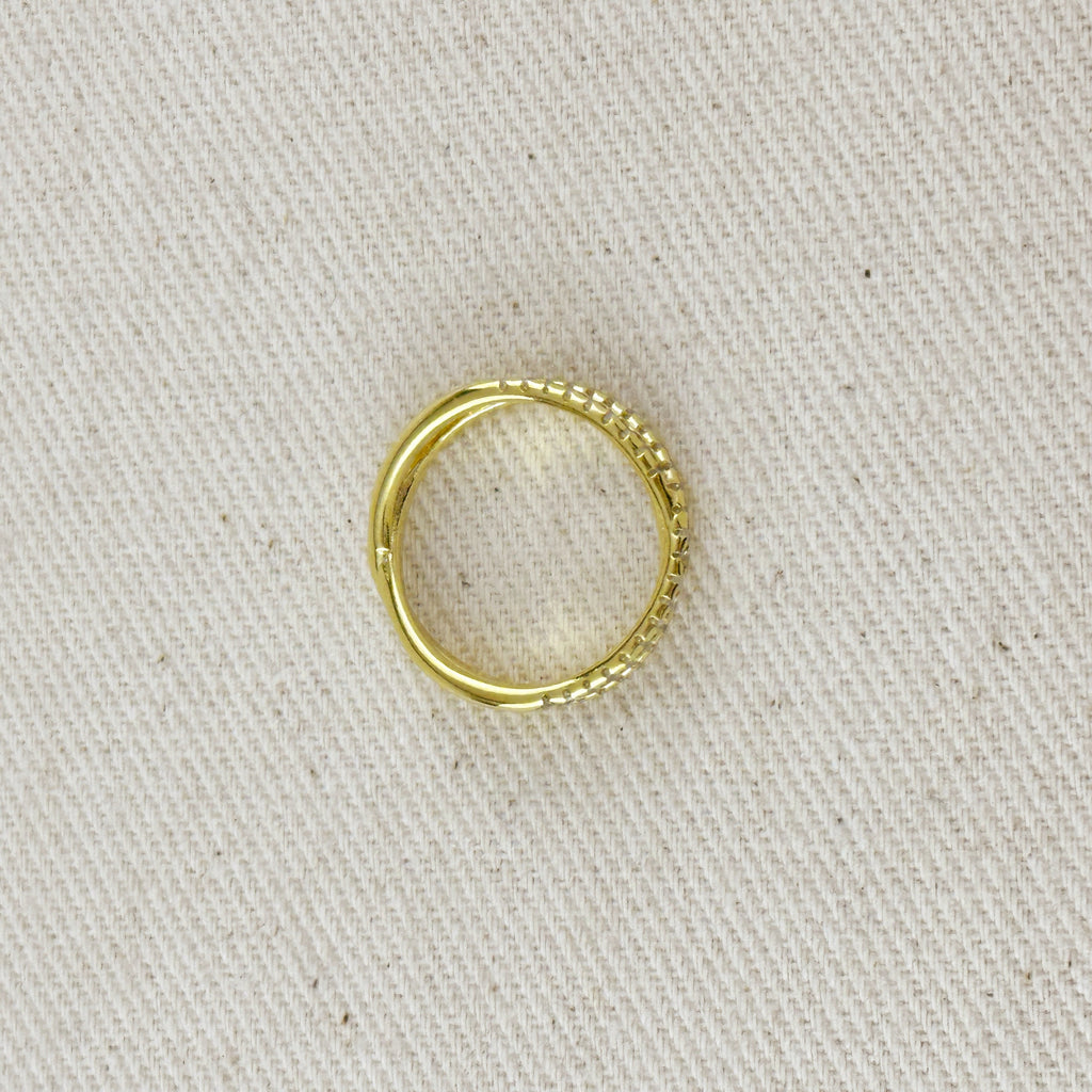 Mondsee 18K Gold Filled CZ X Ring | 18k Gold Filled Jewelry