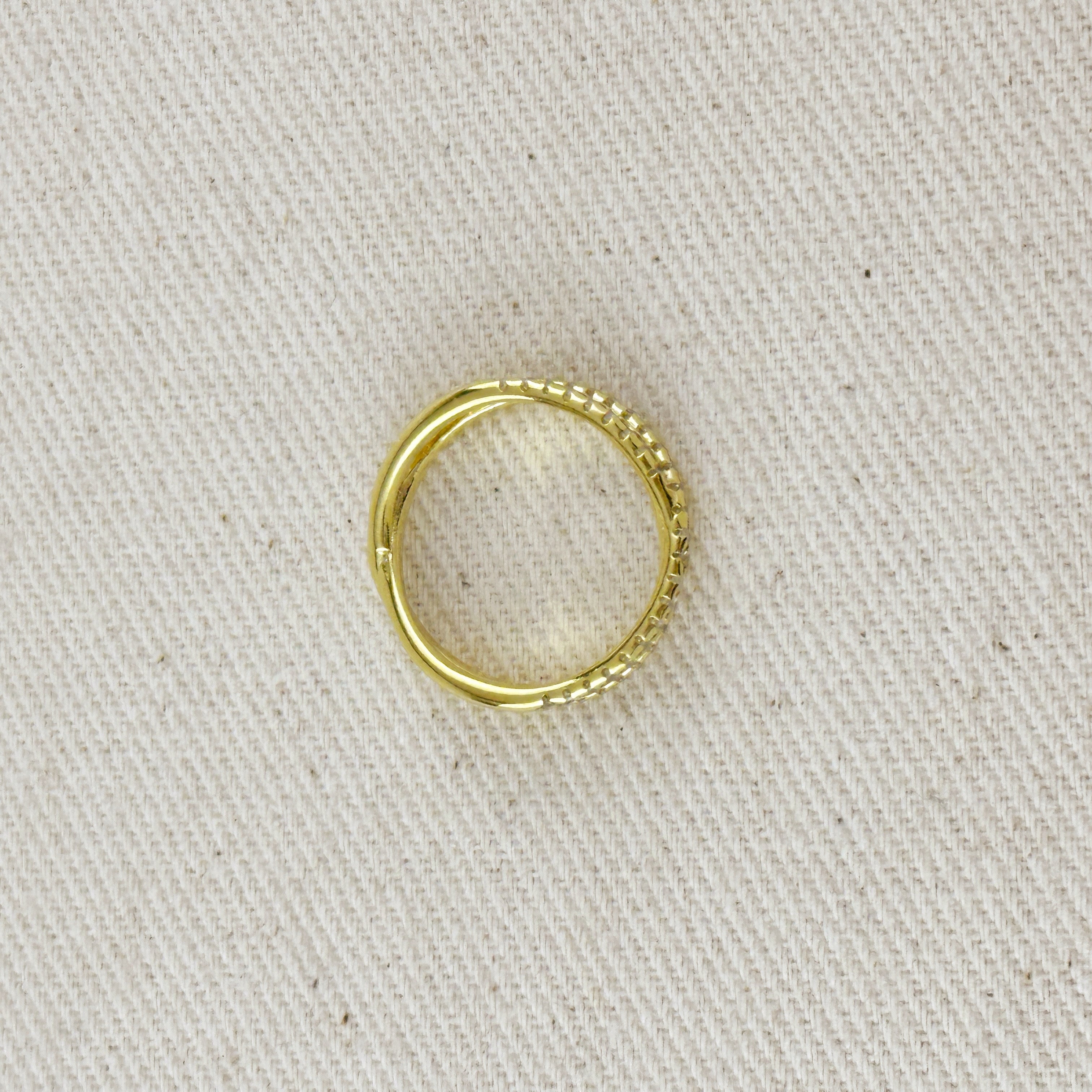 Mondsee 18K Gold Filled CZ X Ring | 18k Gold Filled Jewelry