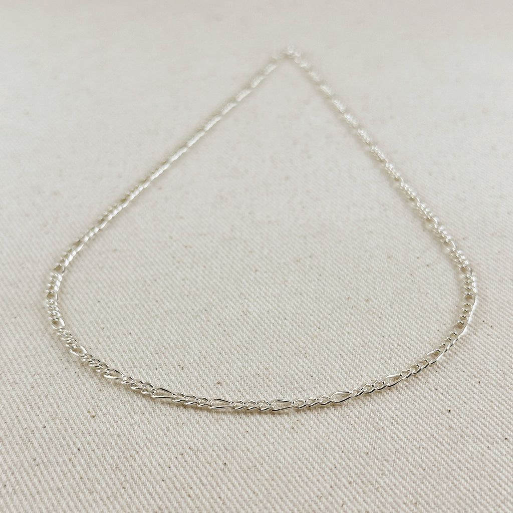 Sterling Silver Figaro 3x1 Chain 3.2mm