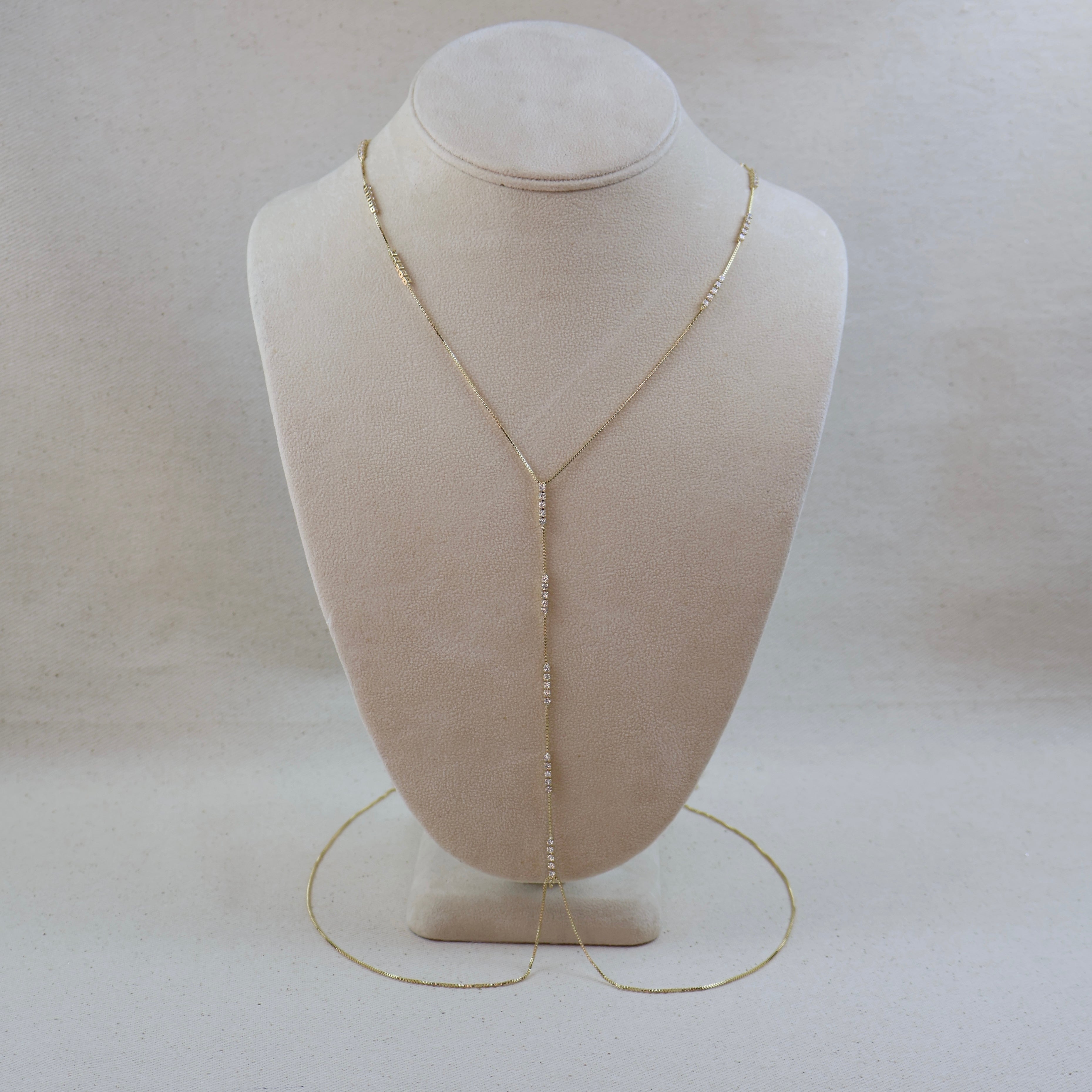 Mondsee 18k Gold Filled Body Chain With CZ Stones | 18k Gold Filled Jewelry