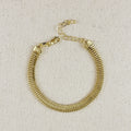 18K Gold Filled 6mm Square Snake Chain Bracelet
