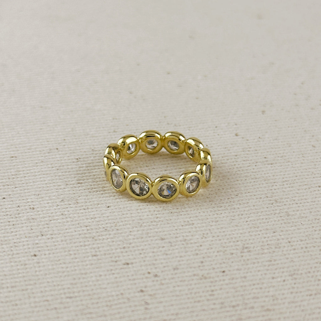 Mondsee 18k Gold Filled Bezel CZ Eternity Band Ring | 18k Gold Filled Jewelry