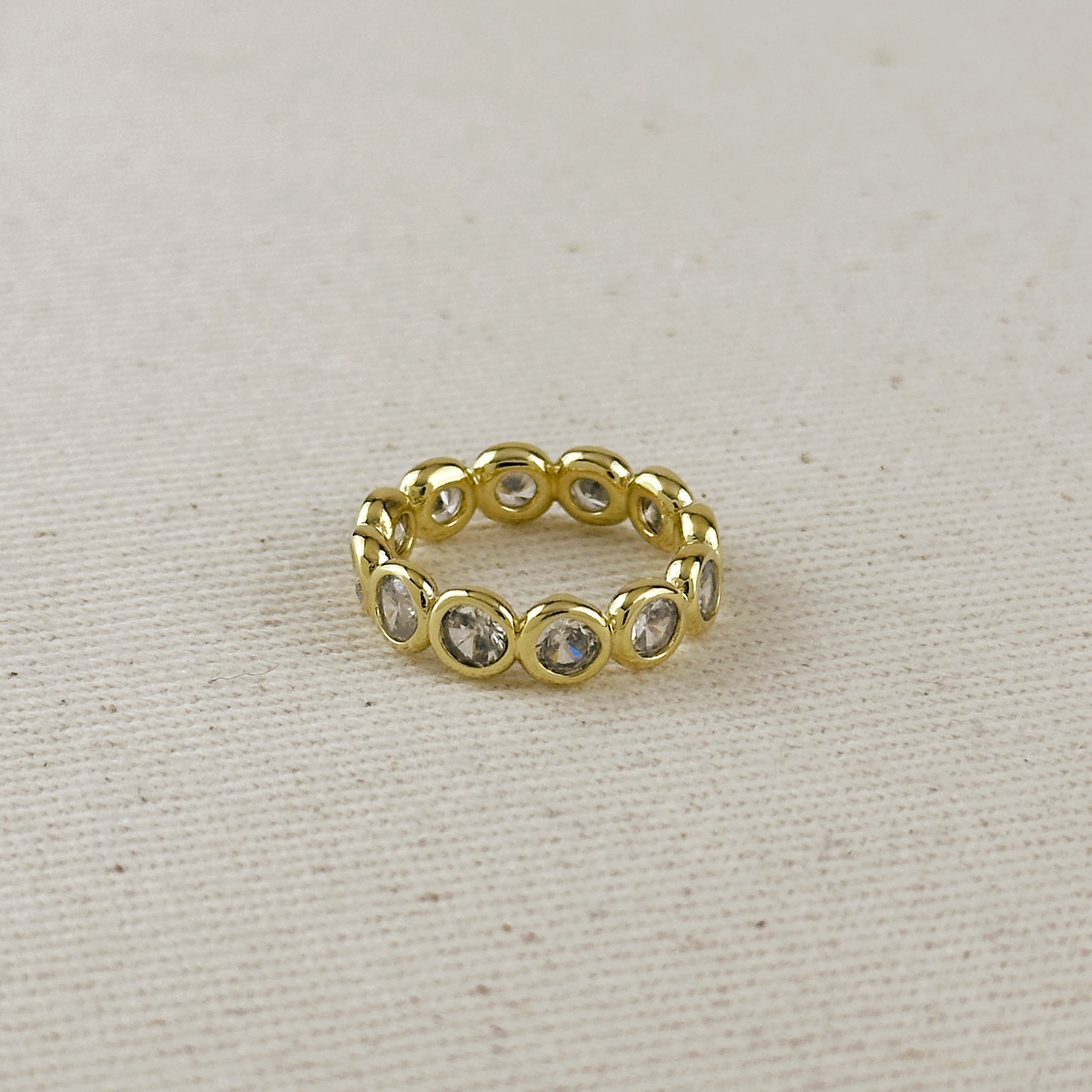 Mondsee 18k Gold Filled Bezel CZ Eternity Band Ring | 18k Gold Filled Jewelry