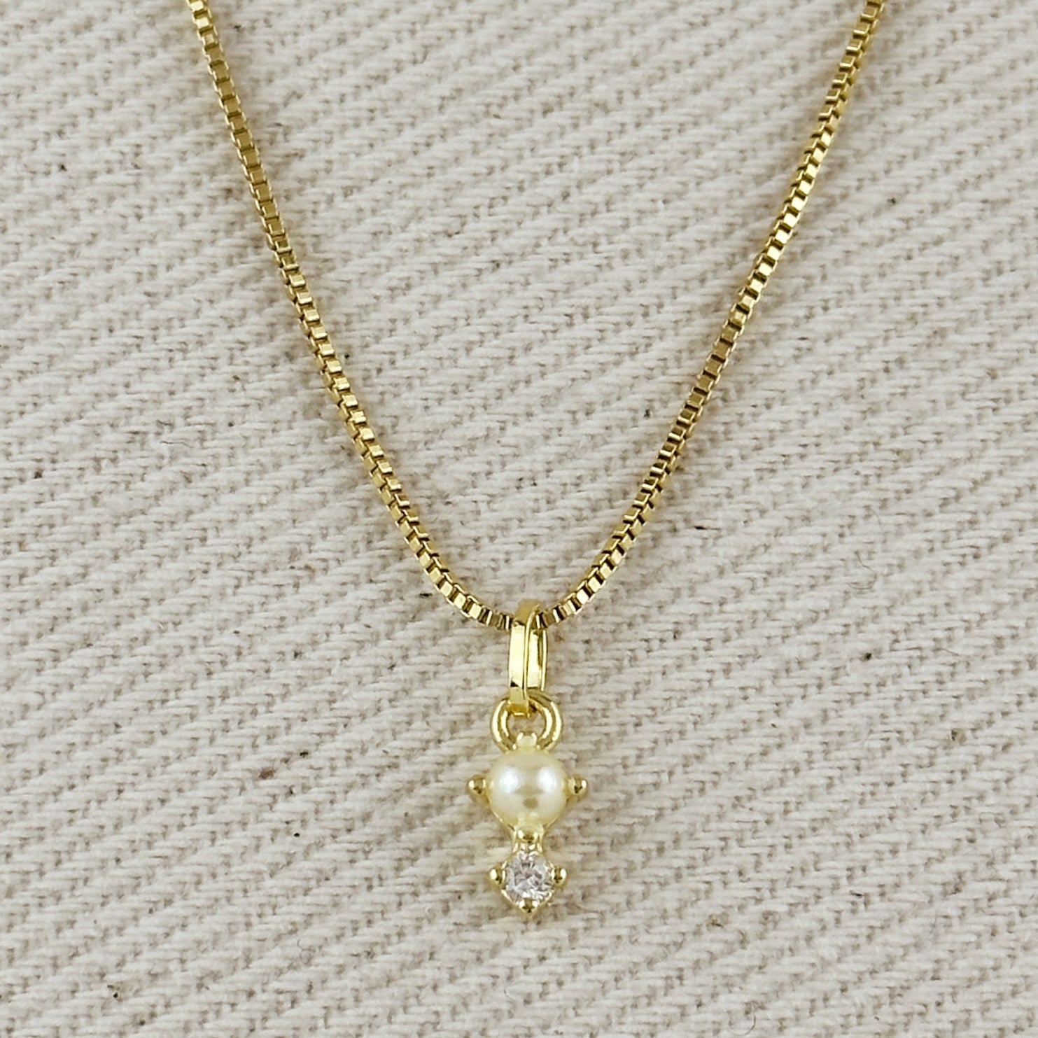 Mondsee 18k Gold Filled Pearl & Crystal Charm Necklace | 18k Gold Filled Jewelry