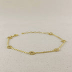 18k Gold Filled Flower CZ Anklet