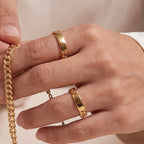 18k Gold Filled Chain With Polished Plate Ring