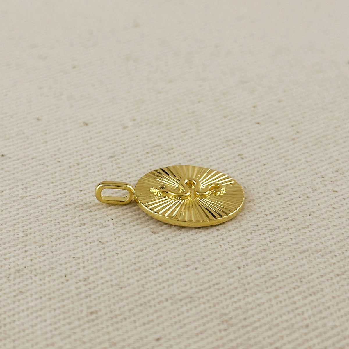 18k Gold Filled Snake Serpent Pendant Featuring Spoke Design