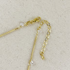Mondsee 18k Gold Filled Box Chain & Dangling CZ Stones Necklace | 18k Gold Filled Jewelry