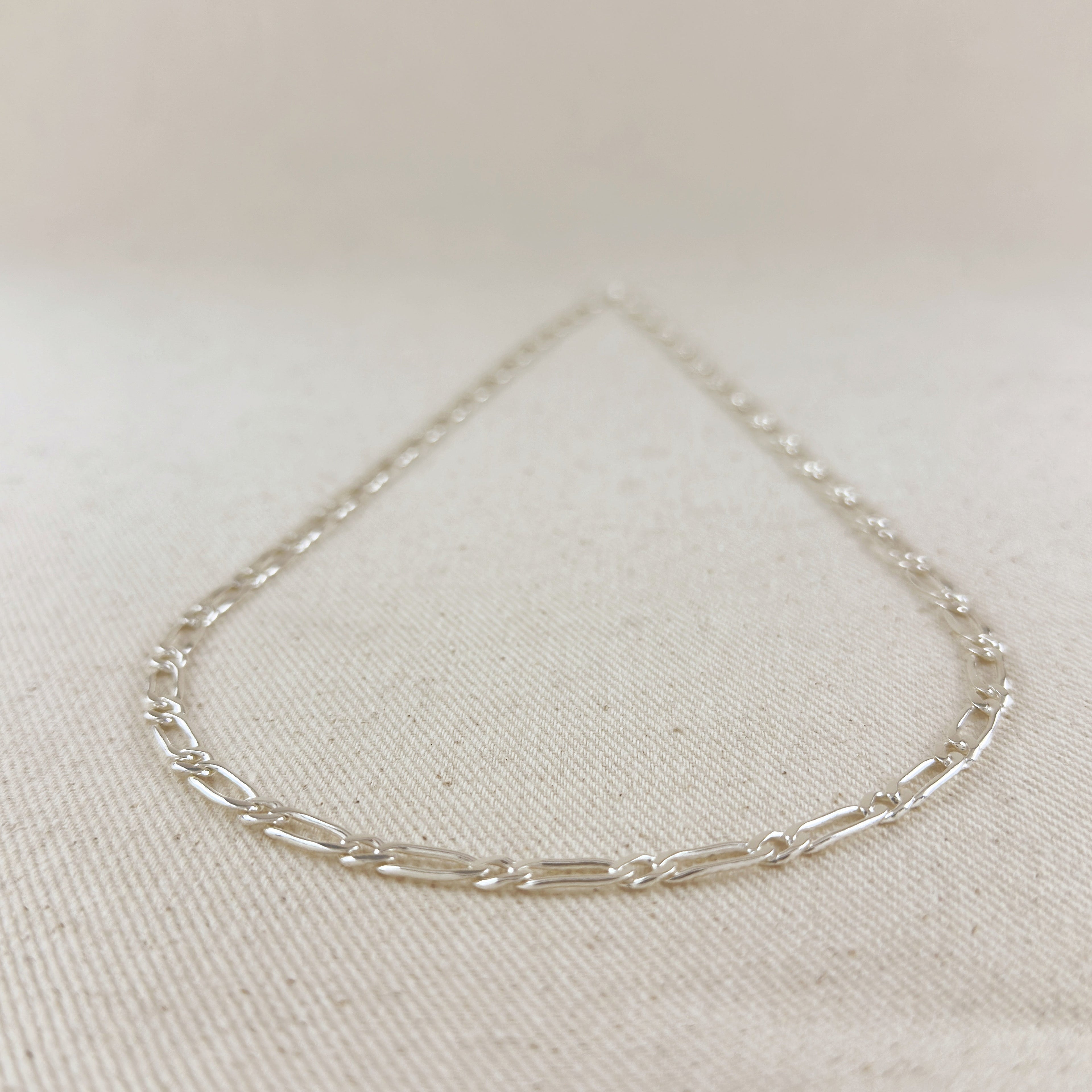 Mondsee Sterling Silver Figaro 1x1 Chain - 4.7mm | 18k Gold Filled Jewelry