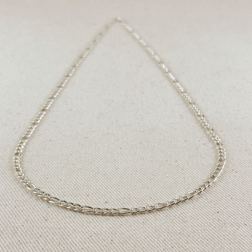 Sterling Silver Figaro 3x1 Chain 3.7mm