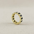 Mondsee 18k Gold Filled Chunky Black Onyx CZ Eternity Band Ring | 18k Gold Filled Jewelry