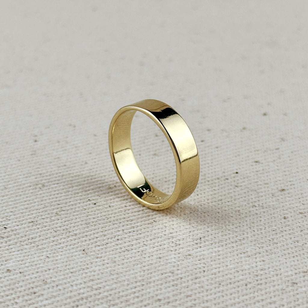 Mondsee 18k Gold Filled Polished Flat Band Ring | 18k Gold Filled Jewelry