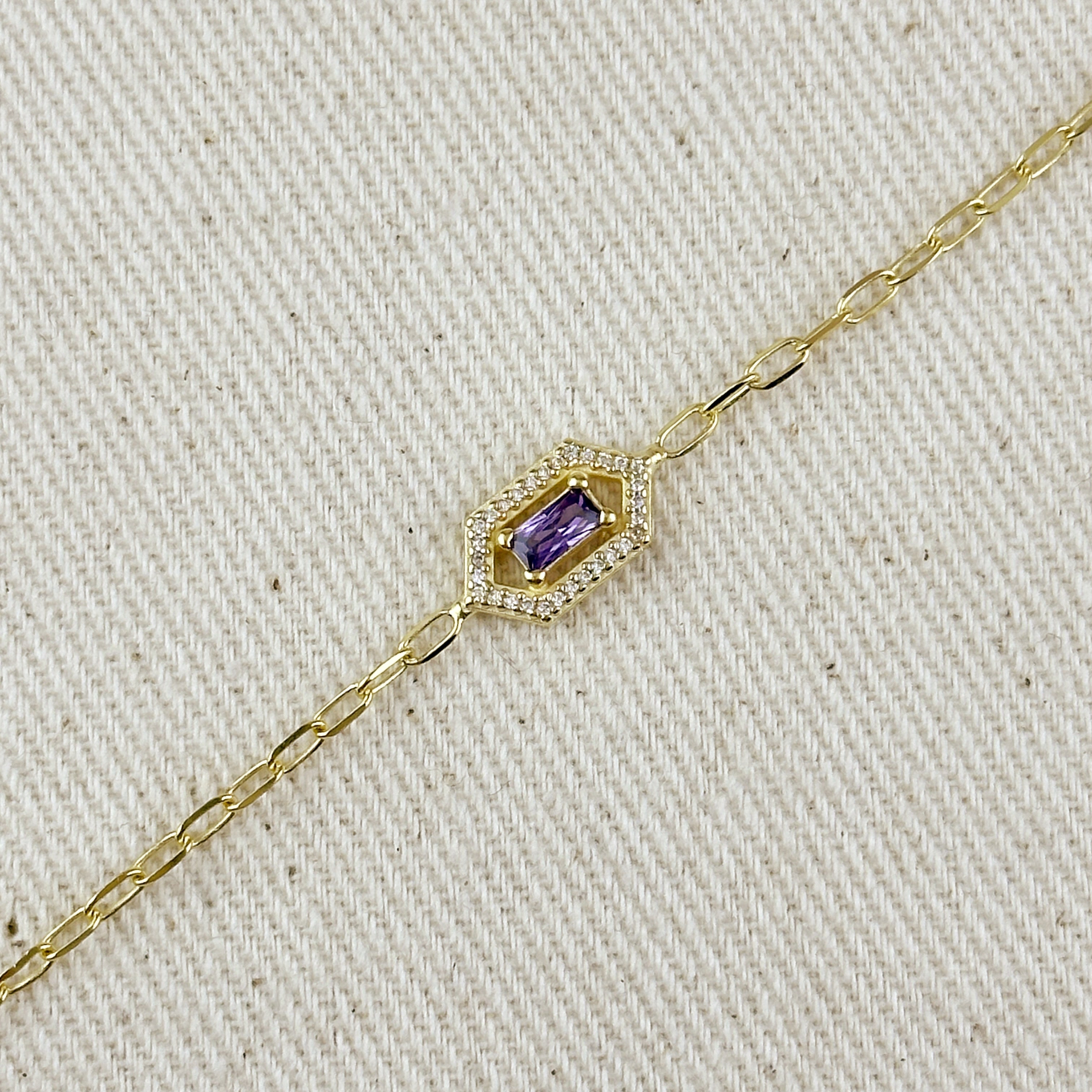 Mondsee 18k Gold Vermeil Fancy Birthstone Bracelet | 18k Gold Filled Jewelry