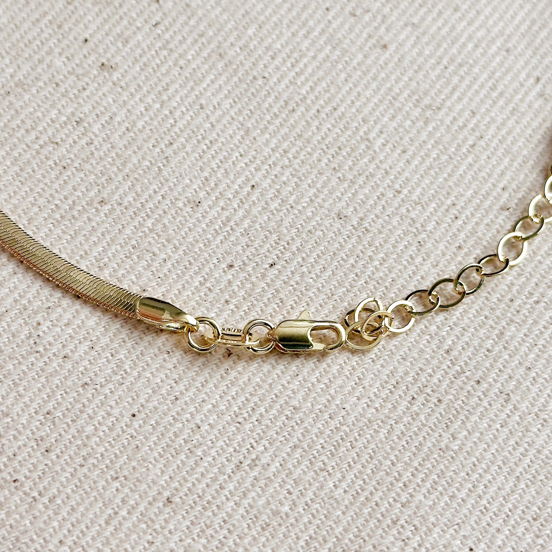 Mondsee 18k Gold Filled 3.0mm Thickness Herringbone Anklet | 18k Gold Filled Jewelry