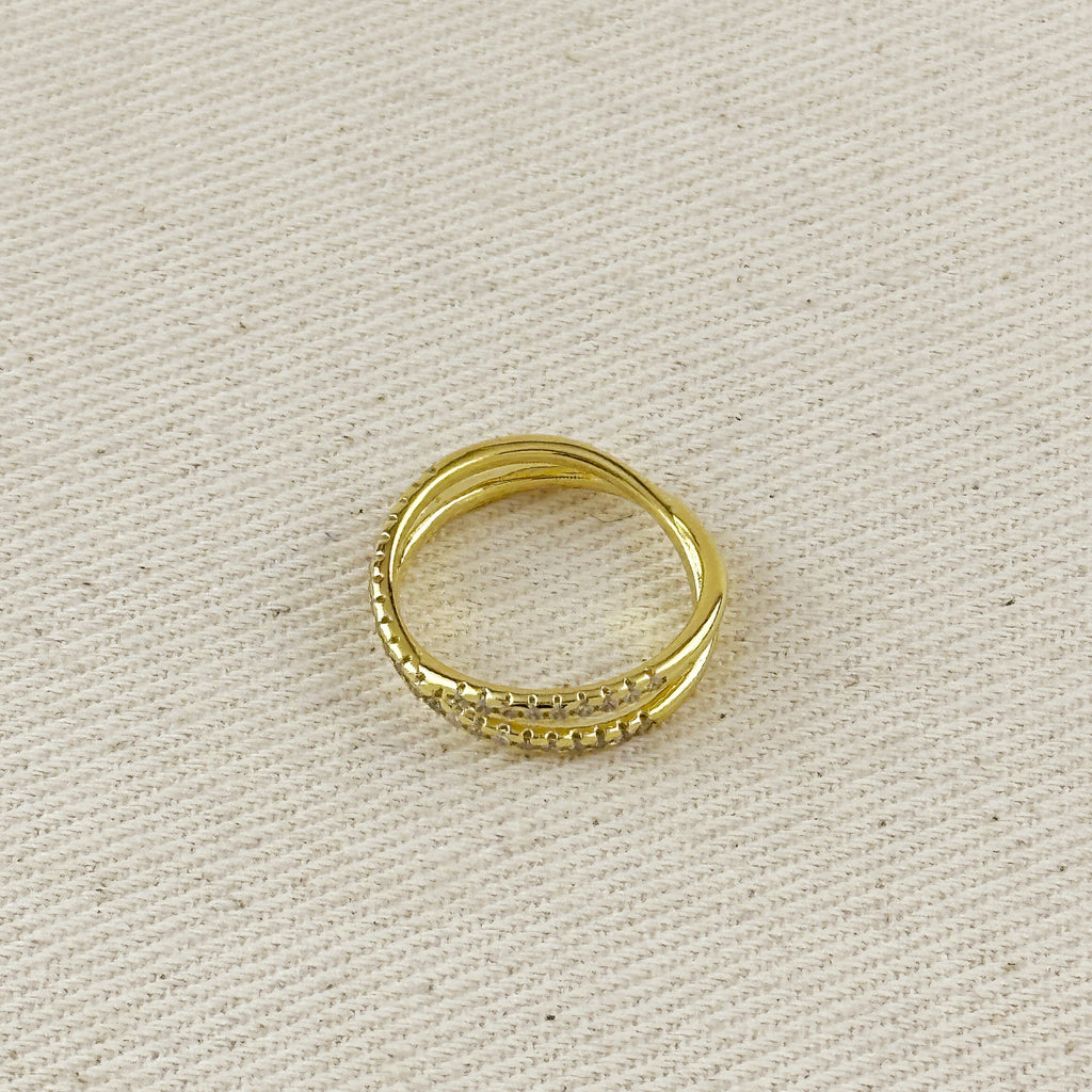 Mondsee 18K Gold Filled CZ X Ring | 18k Gold Filled Jewelry