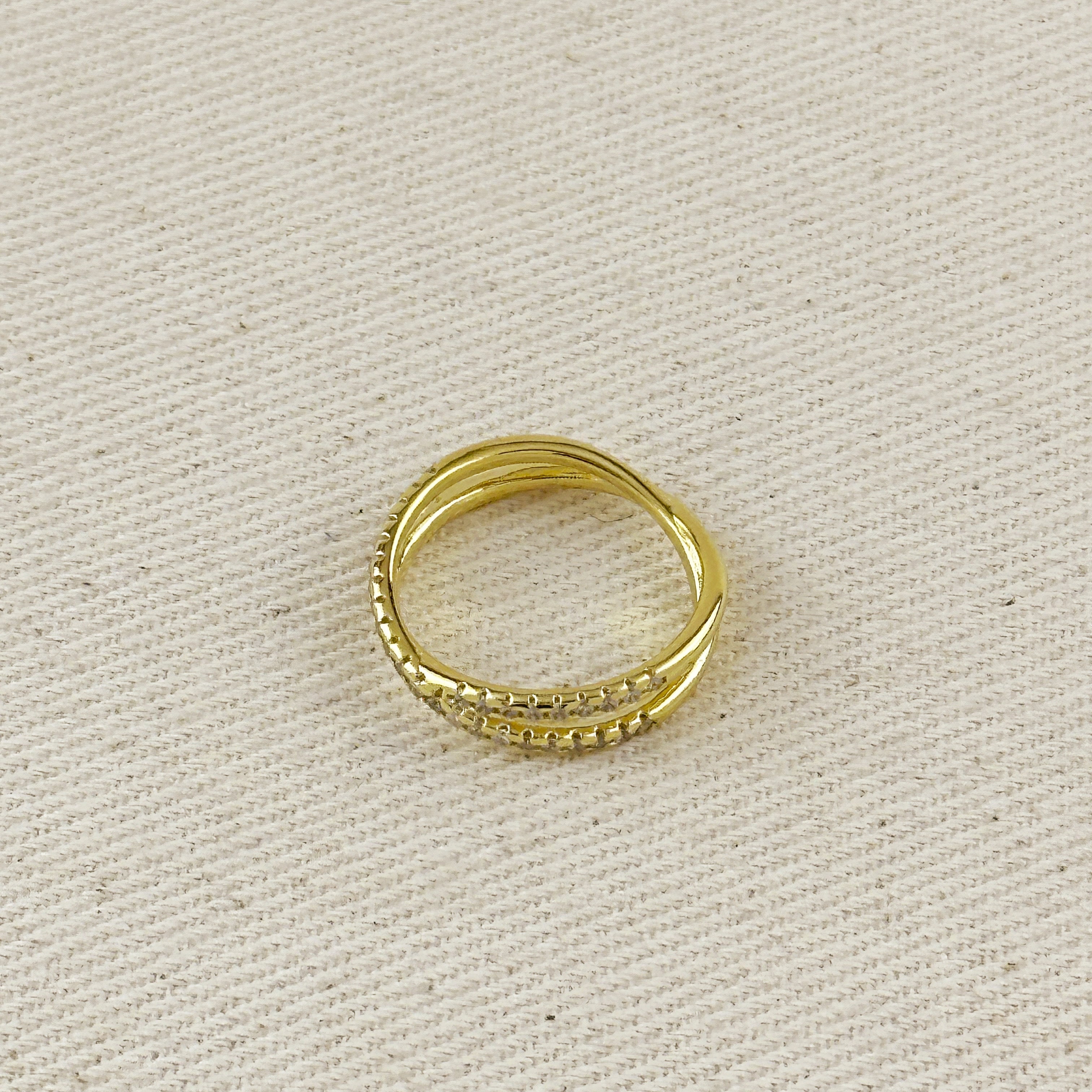 Mondsee 18K Gold Filled CZ X Ring | 18k Gold Filled Jewelry