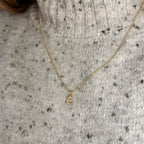 18k Gold filled Micro CZ Initial Letter Charm