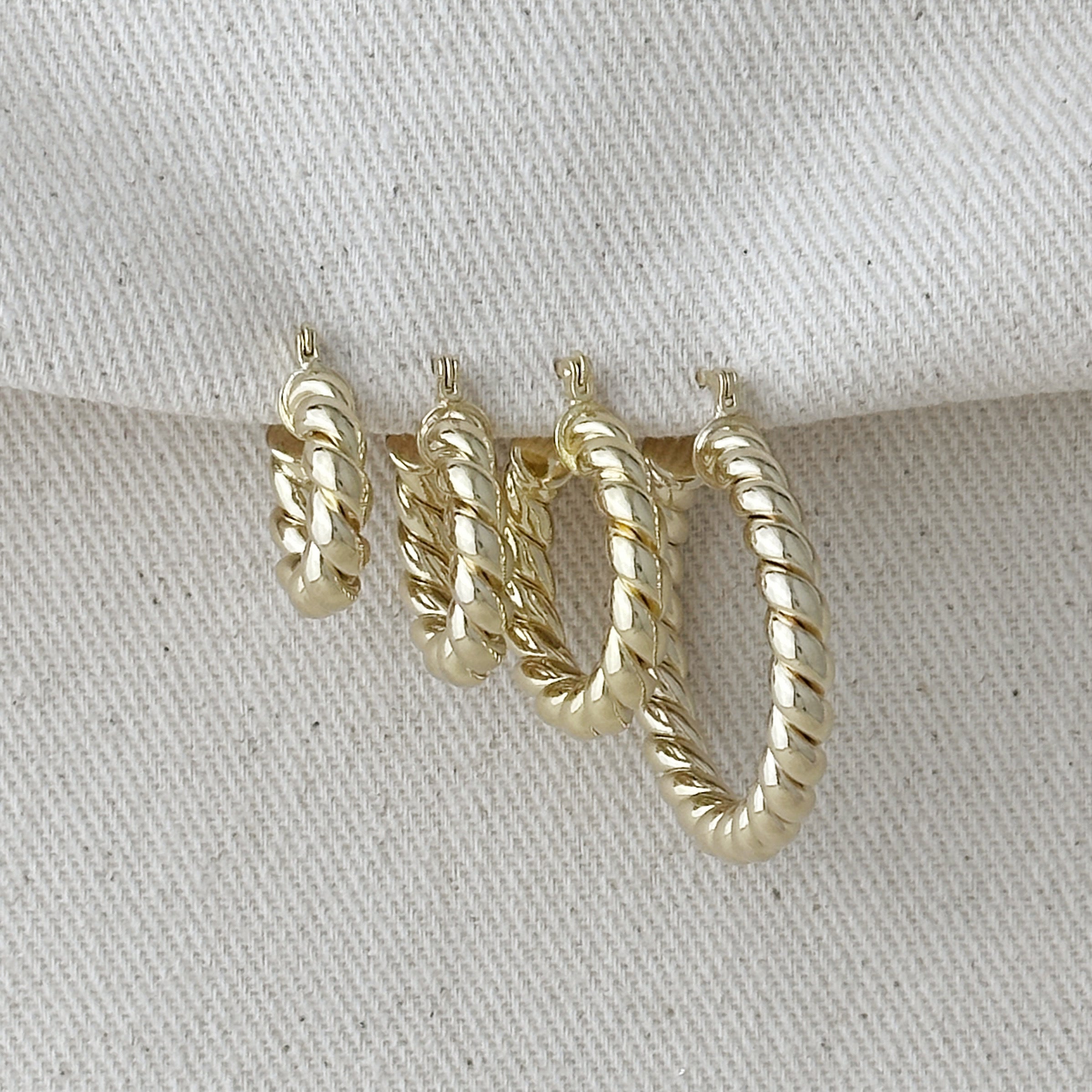 Mondsee 18k Gold Filled Twisted Tube Croissant Hoop Earrings | 18k Gold Filled Jewelry