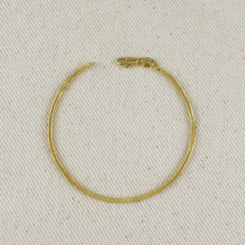 Mondsee 18k Gold Filled 2mm Square Rope Chain Bracelet | 18k Gold Filled Jewelry