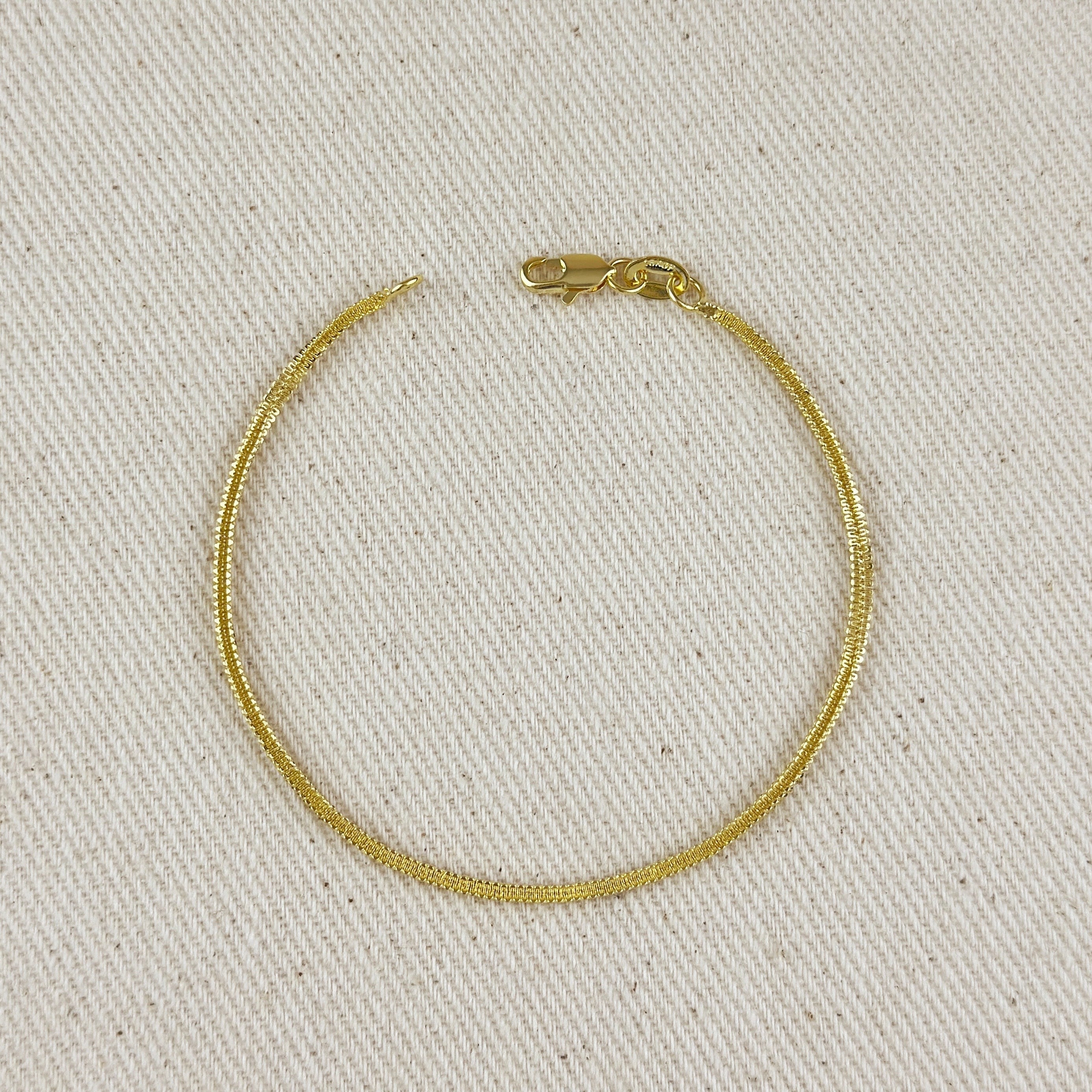 Mondsee 18k Gold Filled 2mm Square Rope Chain Bracelet | 18k Gold Filled Jewelry