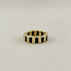 Mondsee 18k Gold Filled Chunky Black Onyx CZ Eternity Band Ring | 18k Gold Filled Jewelry
