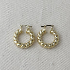Mondsee 18k Gold Filled Twisted Tube Croissant Hoop Earrings | 18k Gold Filled Jewelry