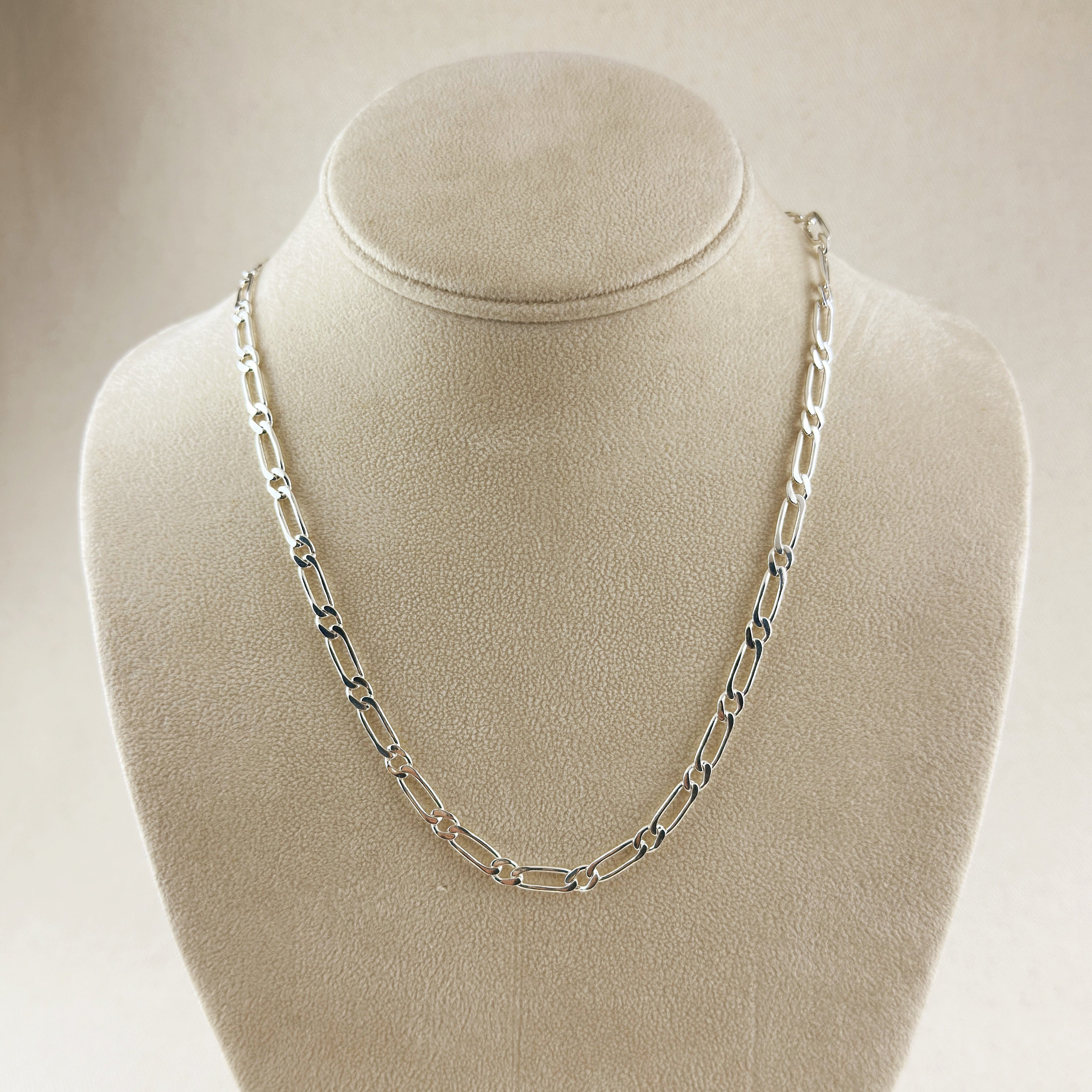 Mondsee Sterling Silver Figaro 1x1 Chain - 4.7mm | 18k Gold Filled Jewelry