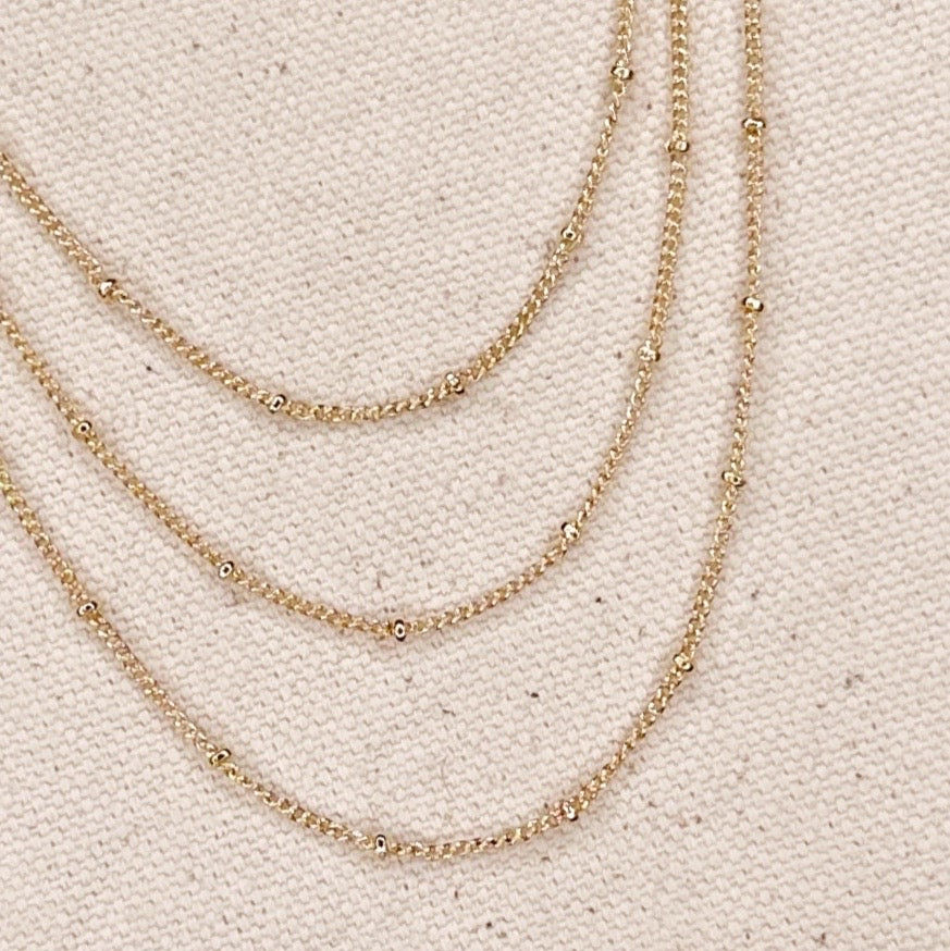 Mondsee 18k Gold Filled 1mm Satellite Chain | 18k Gold Filled Jewelry