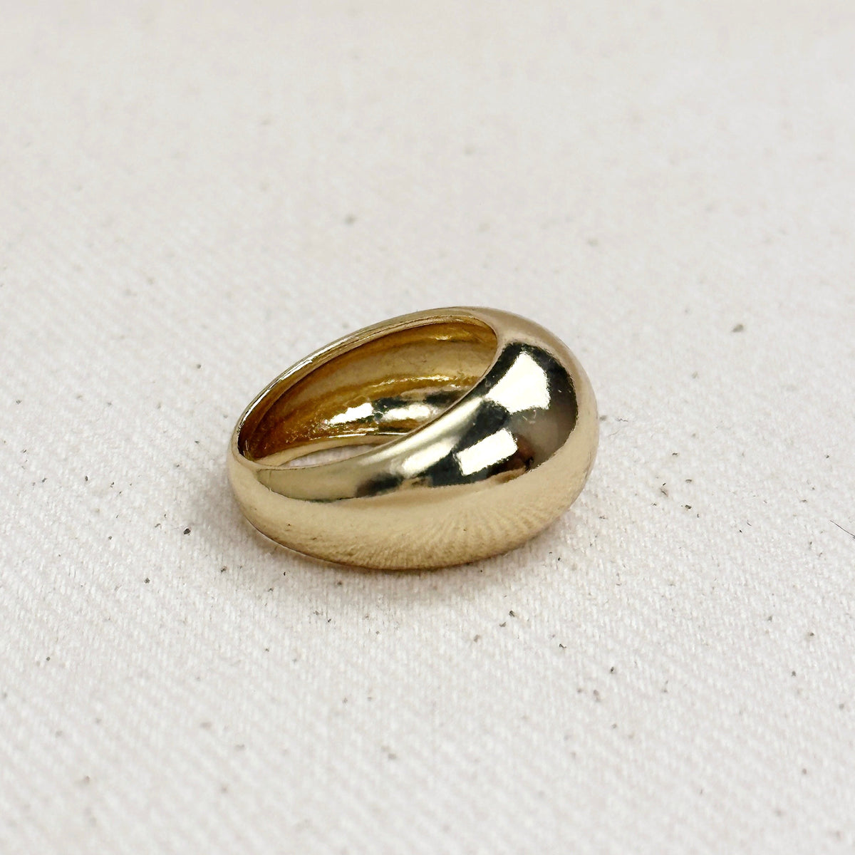 18k Gold Filled Polished Dome Ring, view 5