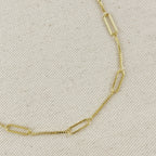 Mondsee 18k Gold Filled Paperclip & Box Chain Necklace | 18k Gold Filled Jewelry
